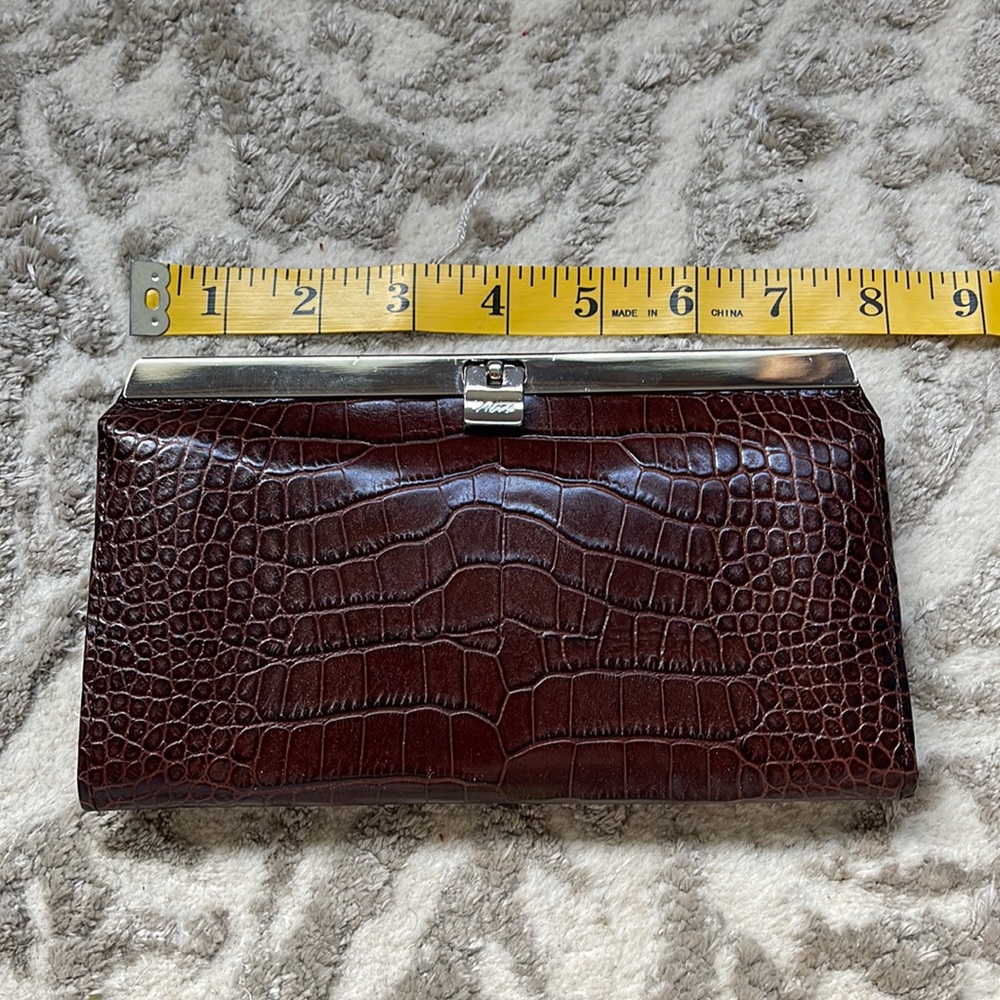 Abas Croc embossed leather wallet clutch